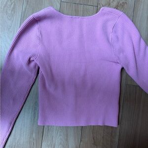 Abercrombie & Fitch Ribbed Long Sleeve Top - Pink
